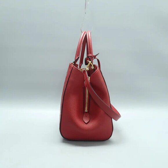 Louis Vuitton Montaigne MM Red Monogram Leather Satchel 1434-010525 - Picture 3 of 12